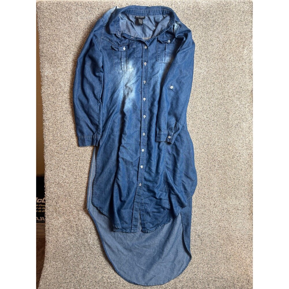 Cotton Express Women’s Denim Maxi Shirtdress Size M